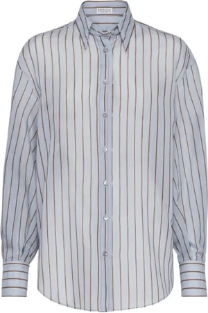 Brunello Cucinelli Dame, Bluser & Skjorter, Blå, L