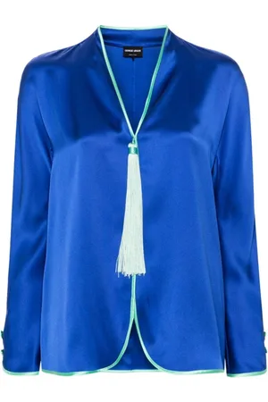 Giorgio Armani Dame, Bluser & Skjorter, Blå, M
