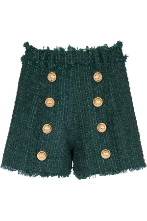 Balmain Dame, Shorts, Grønn, 2XS