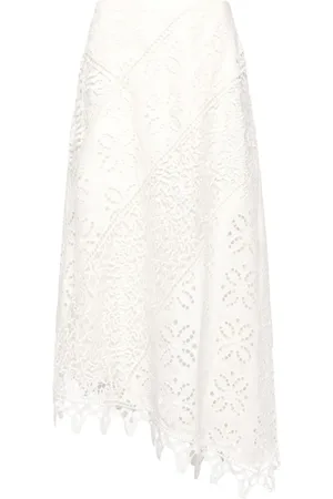 ULLA JOHNSON Dame, Skjørt, Hvit, S