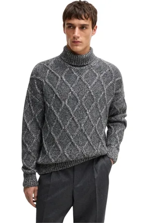 HUGO BOSS Herre, Strikkevarer, Grå, L