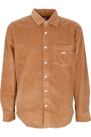 Obey Herre, Skjorter, Brun, L