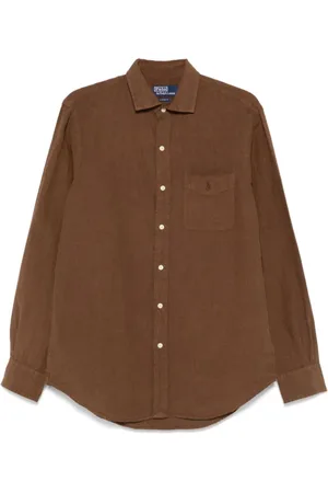 Ralph Lauren Herre, Skjorter, Brun, XL