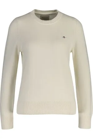 GANT Dame, Strikkevarer, Hvit, 3XL