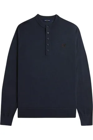 Fred Perry Herre, Strikkevarer, Blå, L