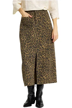 In Front Dame, Skjørt, Brun, 2XL