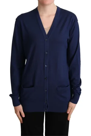 Dolce & Gabbana Dame, Strikkevarer, Blå, 2XS