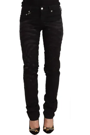 Roberto Cavalli Dame, Jeans, Svart, W24