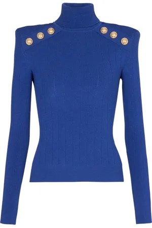 Balmain Dame, Strikkevarer, Blå, M