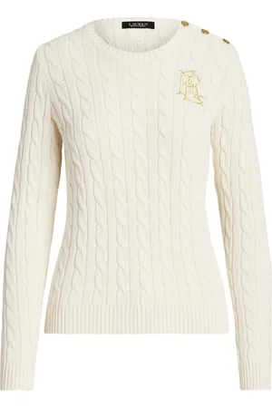 Ralph Lauren Dame, Strikkevarer, Hvit, XL
