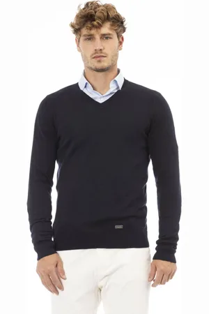 BALDININI Herre, Strikkevarer, Blå, 3XL