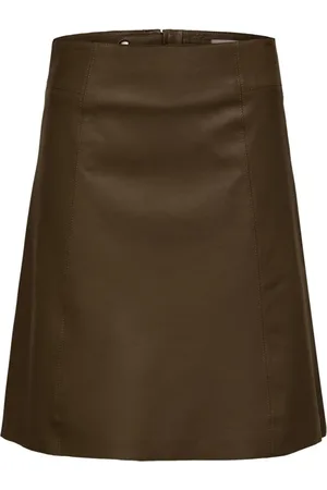 SELECTED Dame, Skjørt, Brun, S