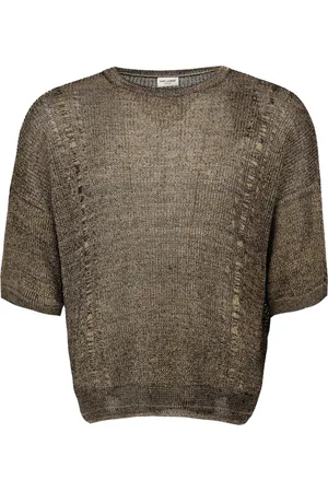 Saint Laurent Herre, Strikkevarer, Brun, XS