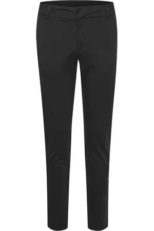 Kaffe Dame, Bukser, Svart, 4XL
