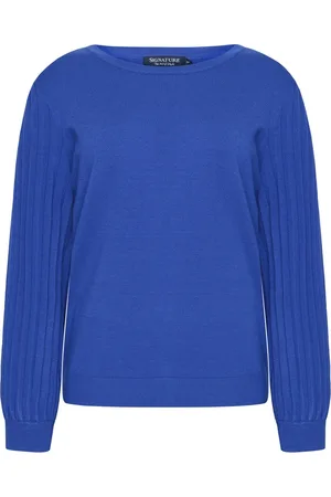 Signature Dame, Strikkevarer, Blå, XL