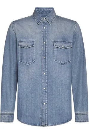Saint Laurent Herre, Skjorter, Blå, M