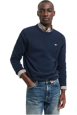 GANT Herre, Strikkevarer, Blå, XL
