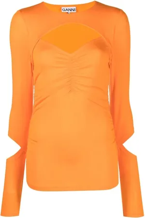 Ganni Dame, Topper, Oransje, S