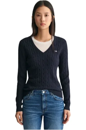 GANT Dame, Strikkevarer, Blå, XL