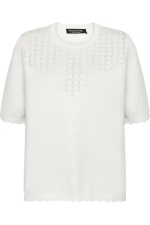 Signature Dame, Strikkevarer, Hvit, L