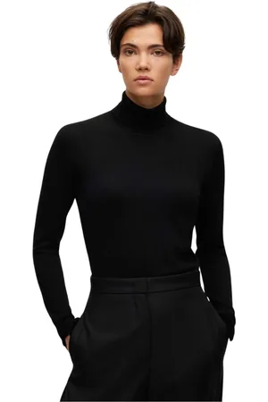 HUGO BOSS Dame, Strikkevarer, Svart, M