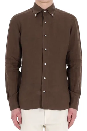 BARBA Herre, Skjorter, Brun, 3XL