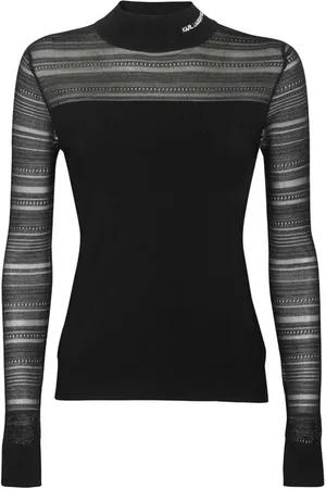 Karl Lagerfeld Dame, Strikkevarer, Svart, S