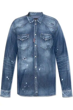 Dsquared2 Herre, Skjorter, Blå, XL