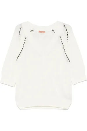 ERMANNO SCERVINO Dame, Strikkevarer, Hvit, S