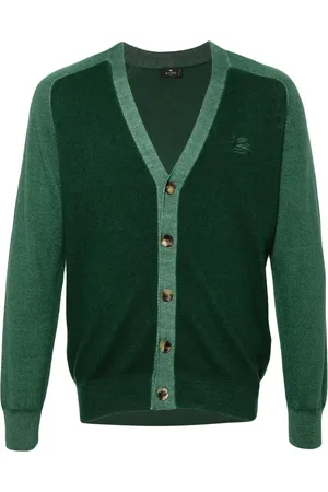 Etro Herre, Strikkevarer, Grønn, 4XL