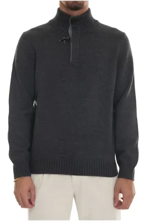 FAY Herre, Strikkevarer, Grå, 4XL