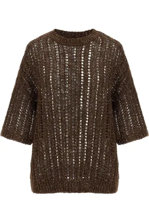 Brunello Cucinelli Dame, Strikkevarer, Brun, M