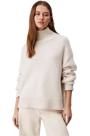 Calvin Klein Dame, Strikkevarer, Hvit, M