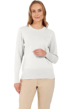 Signature Dame, Strikkevarer, Hvit, XL