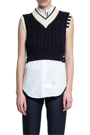 Thom Browne Dame, Strikkevarer, Blå, S