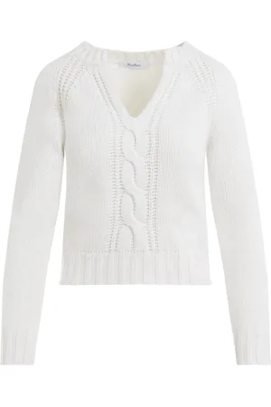 Max Mara Dame, Strikkevarer, Hvit, S
