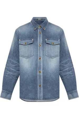 VERSACE Herre, Skjorter, Blå, S