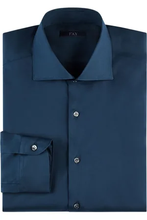 FAY Herre, Skjorter, Blå, 2XL