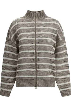 Brunello Cucinelli Dame, Strikkevarer, Grå, L