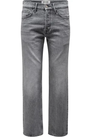 Only & Sons Herre, Jeans, Grå, W34 L32