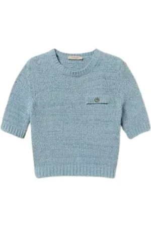 Twin-Set Dame, Strikkevarer, Blå, XS