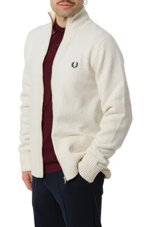 Fred Perry Herre, Strikkevarer, Hvit, M