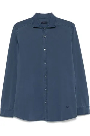 FAY Herre, Skjorter, Blå, 2XL