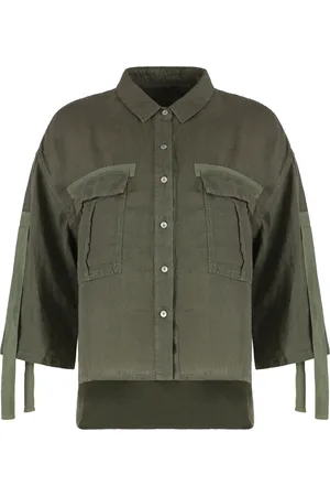 120% Lino Dame, Bluser & Skjorter, Grønn, XS