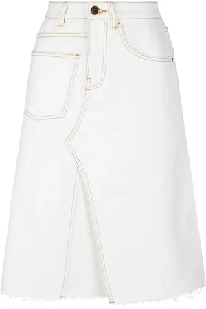 Tory Burch Dame, Skjørt, Hvit, 3XS