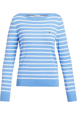 Tommy Hilfiger Dame, Strikkevarer, Blå, XL
