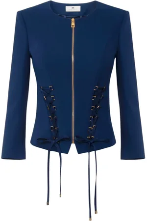 Elisabetta Franchi Dame, Jakker, Blå, 2XL