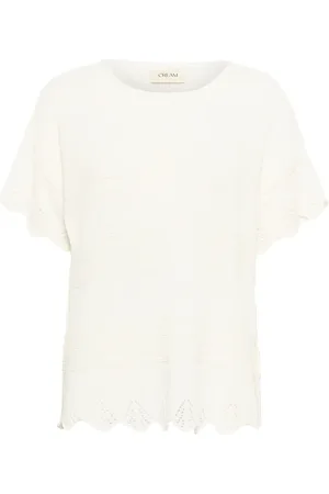 Cream Dame, Strikkevarer, Hvit, L