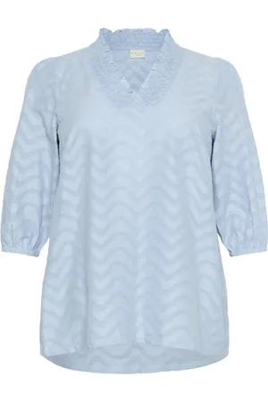 Kaffe Dame, Bluser & Skjorter, Blå, 7XL