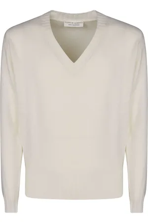 FILIPPO DE LAURENTIIS Herre, Strikkevarer, Hvit, 2XL